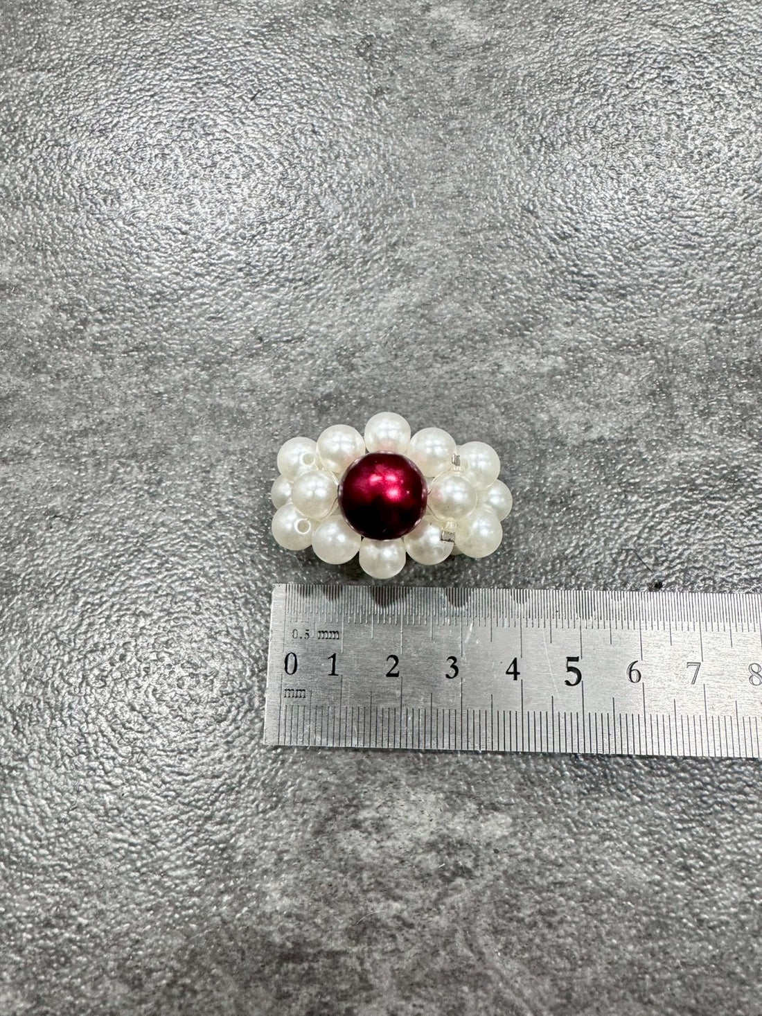 White Red MegaFlower Ring