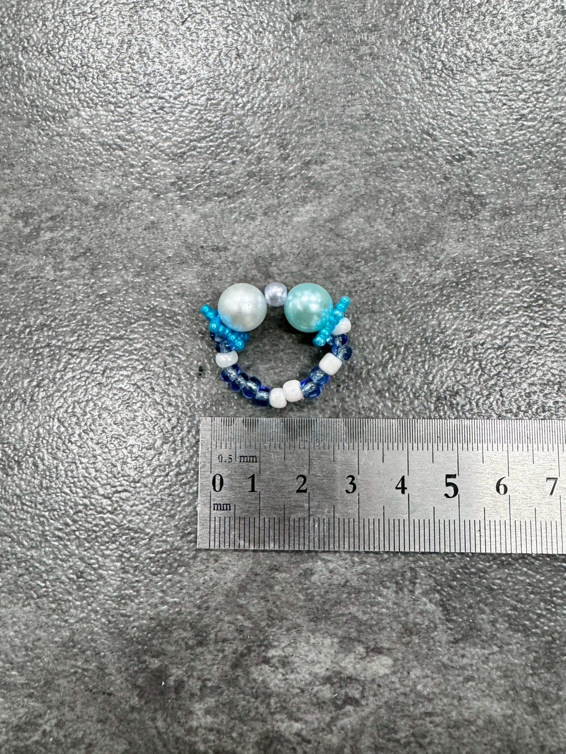 White Sky Blue Star Ring