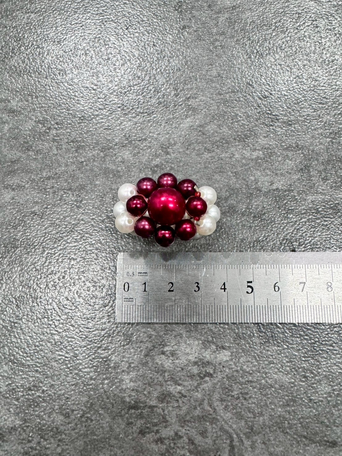 White Red Megaflower Ring