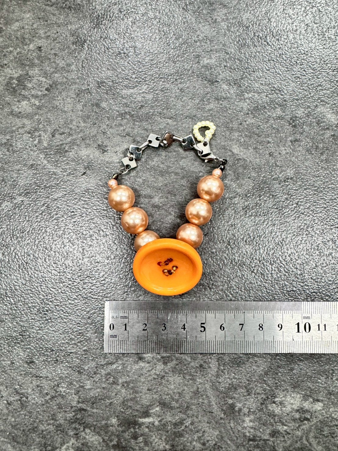 Orange Button Bracelet