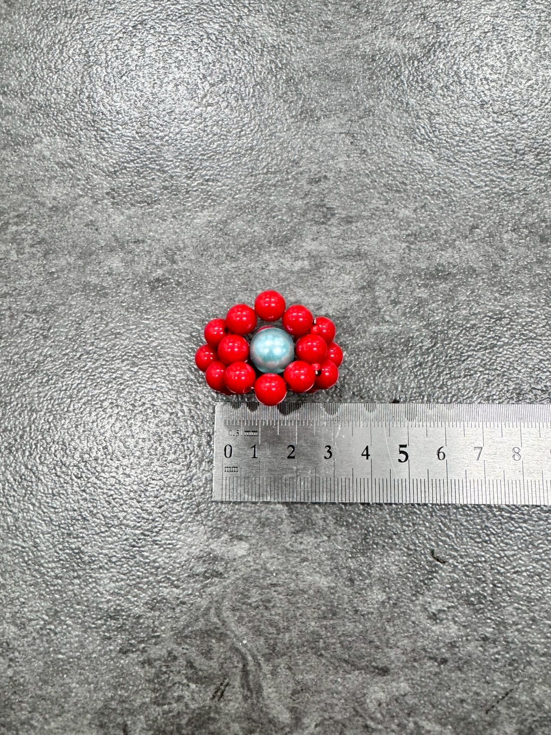 Red Silver Megaflower Ring