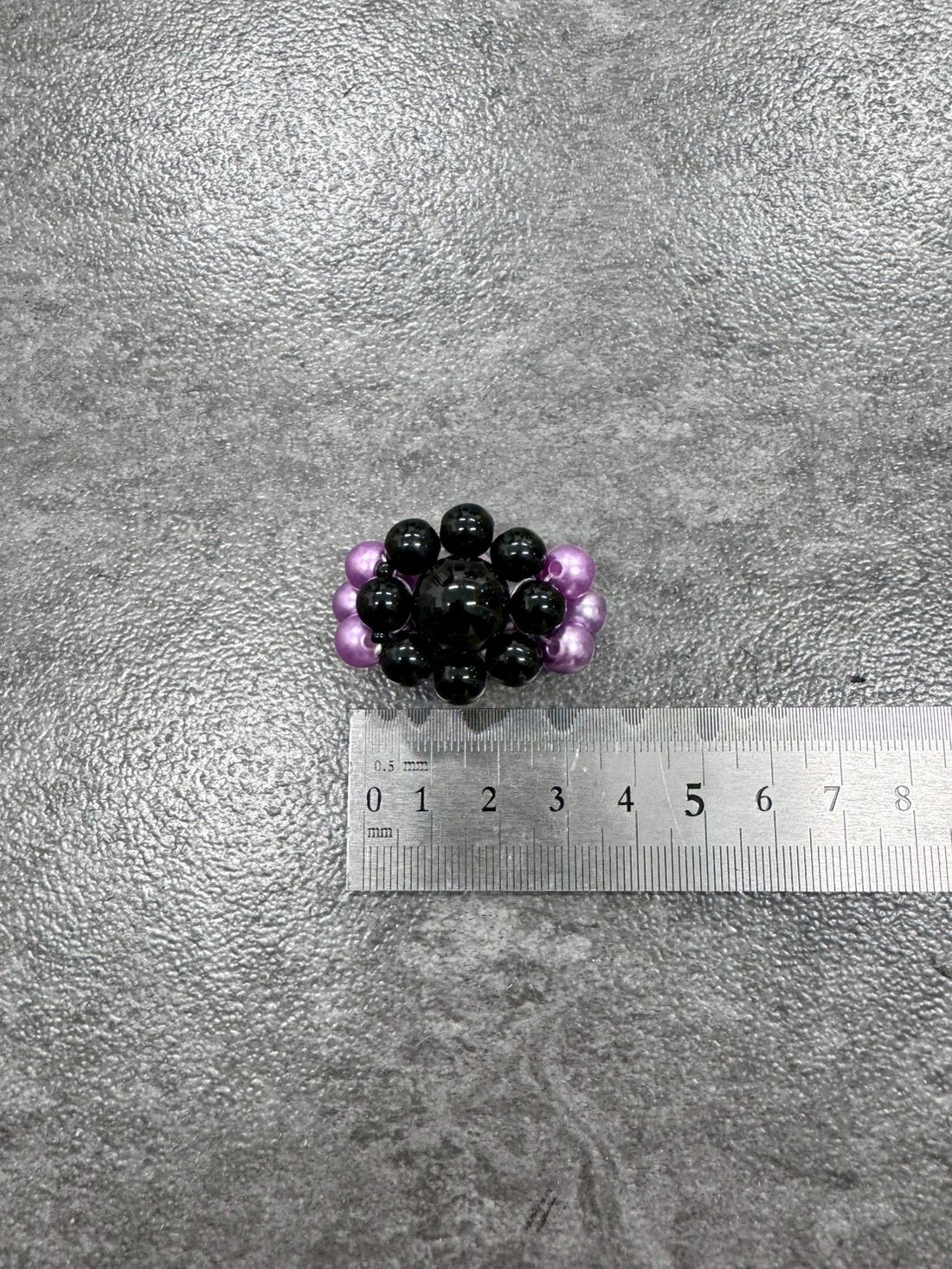 Purple Black Megaflower Ring
