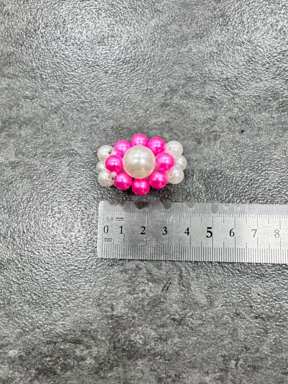 White Pink Megaflower Ring