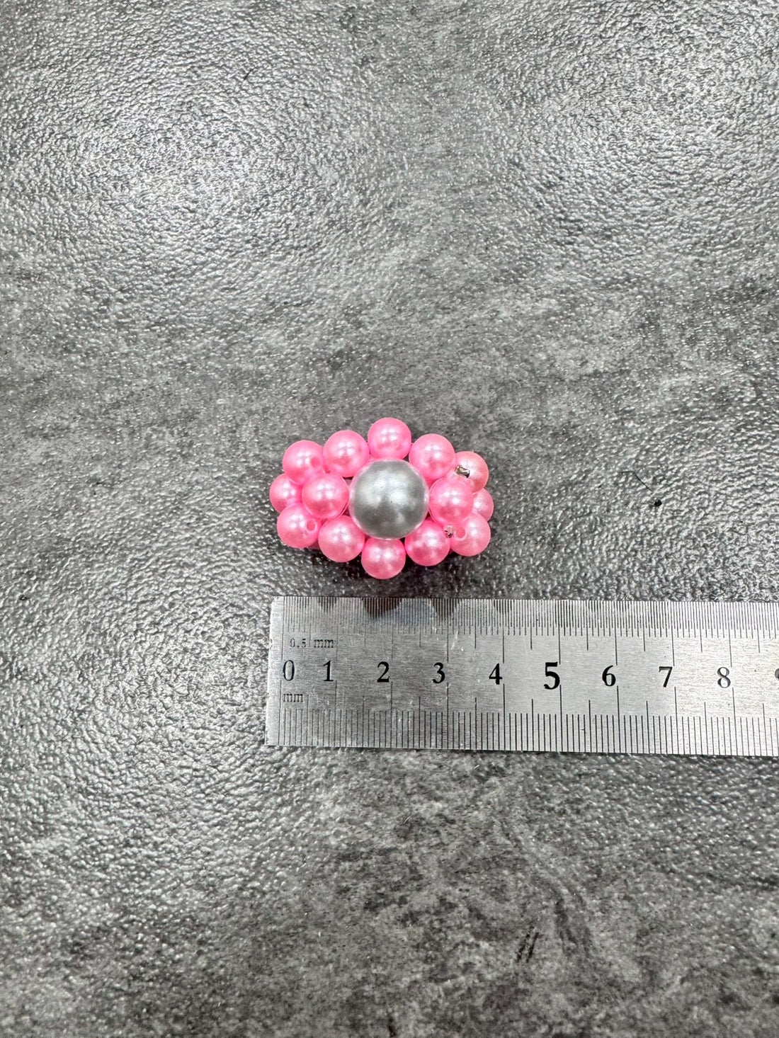 Pink Silver Megaflower Ring