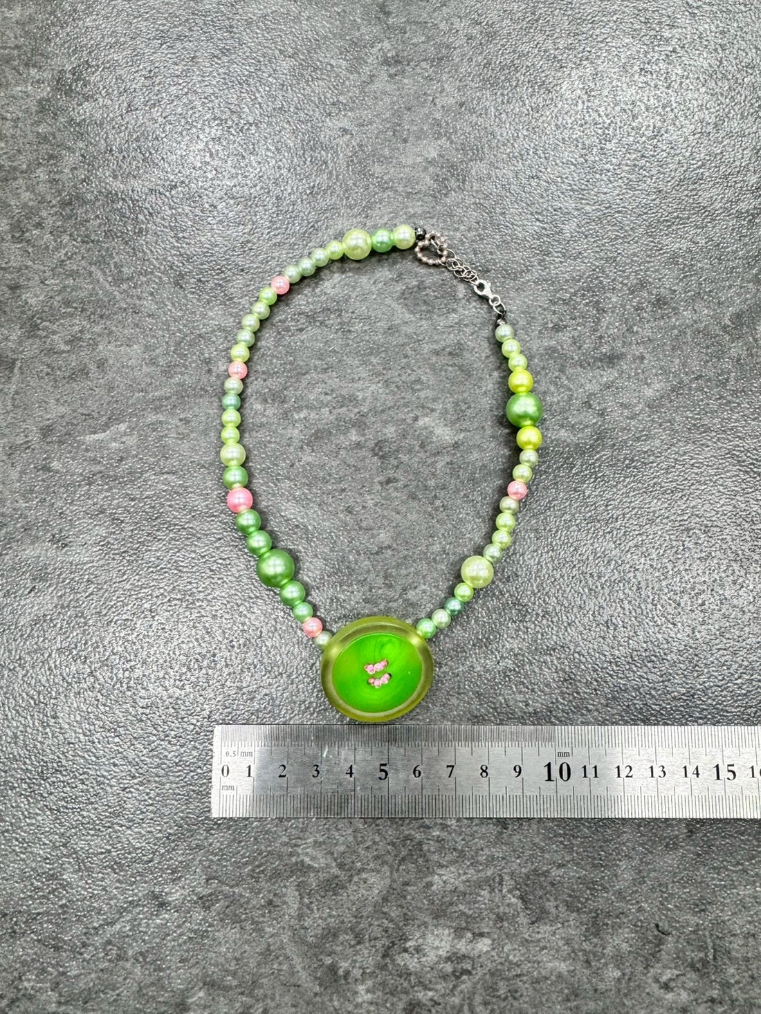 Green Button Necklace