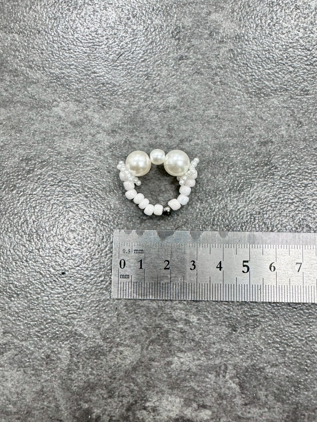 White Silver Star Ring