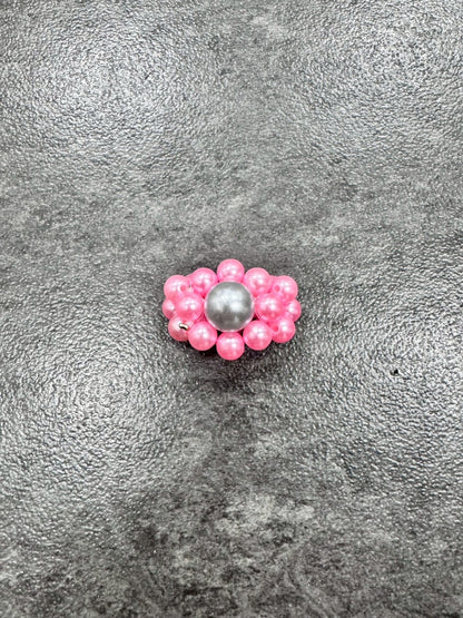 Pink Silver Megaflower Ring