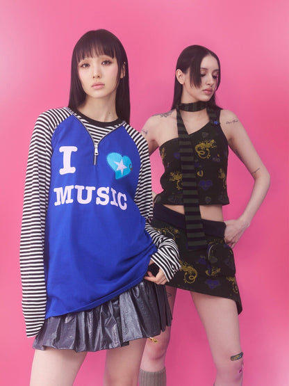 Punky lizard jacquard top