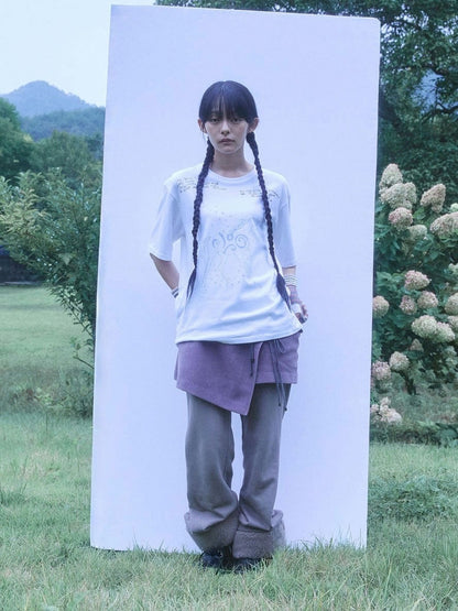 Fluffy hem sweatpants