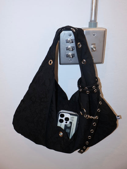 Eyelet jacquard bag