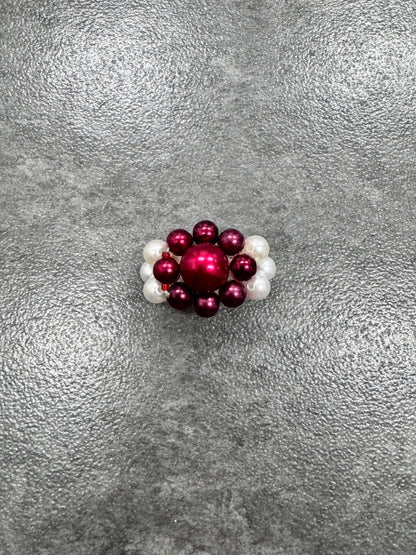 White Red Megaflower Ring