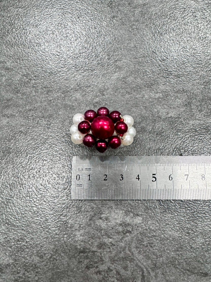 White Red Megaflower Ring