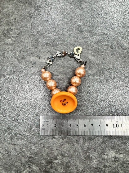 Orange Button Bracelet