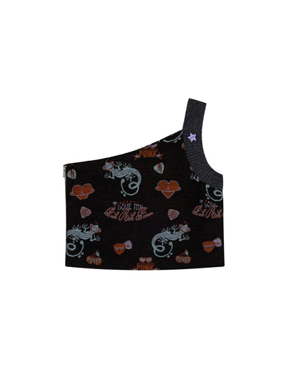 Punky lizard jacquard top