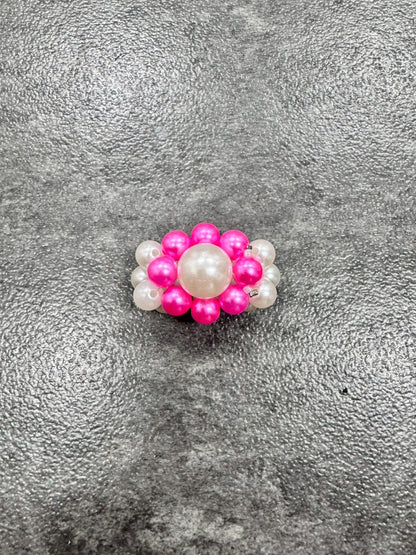 White Pink Megaflower Ring