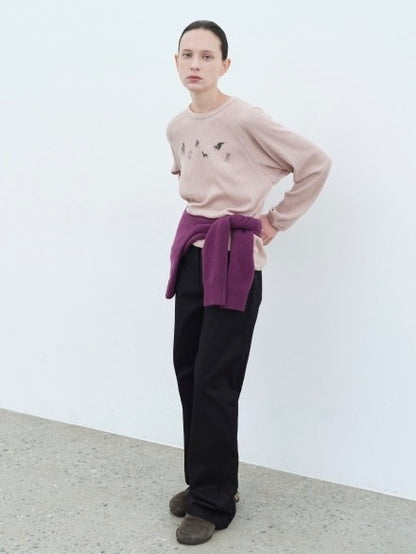Waffle Textured Straight Pants