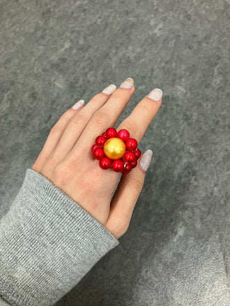 Red Gold Megaflower Ring