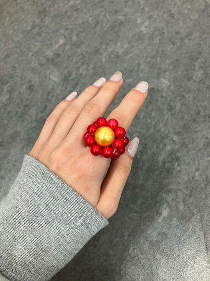Red Gold Megaflower Ring