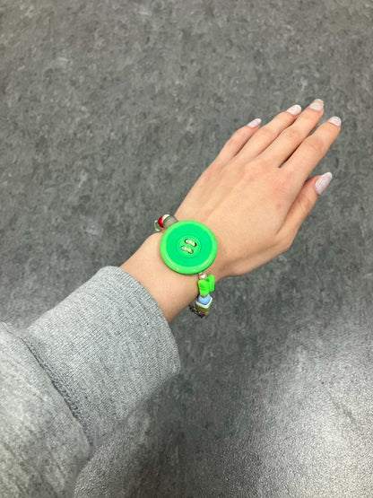 Light Green Button Bracelet