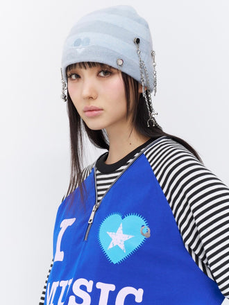 Piercing charm beanie