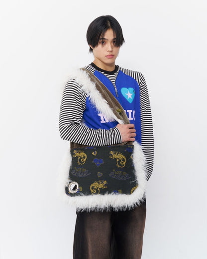 Punky lizard jacquard bag