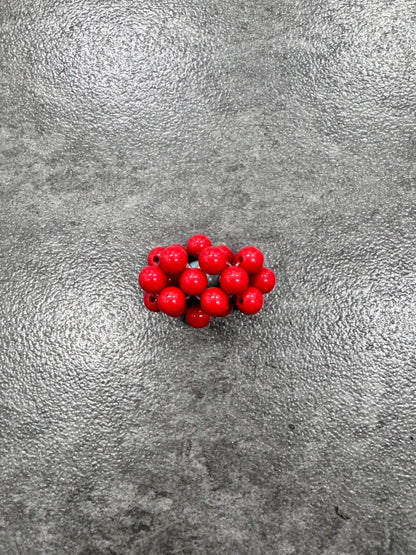 Red Silver Megaflower Ring