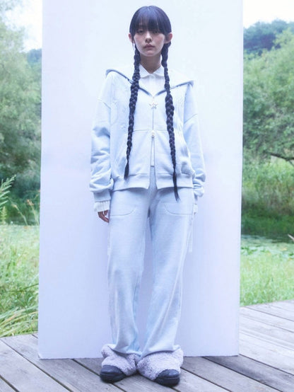 Fluffy hem sweatpants