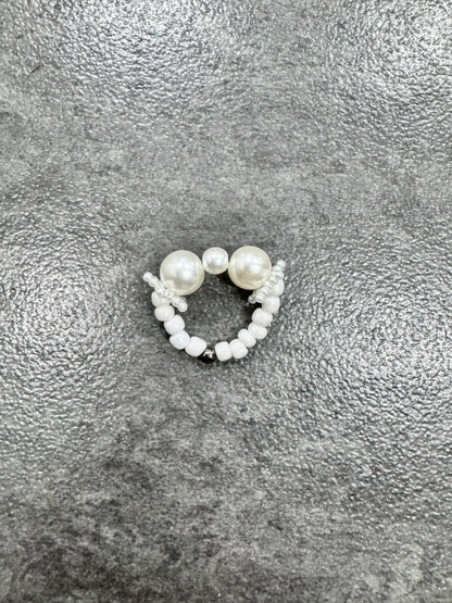 White Silver Star Ring