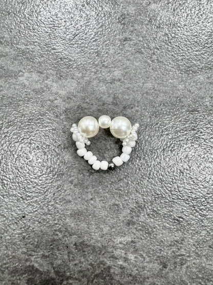 White Silver Star Ring