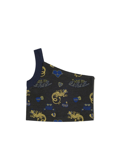 Punky lizard jacquard top