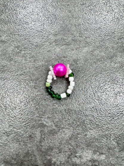 White Pink Star Ring