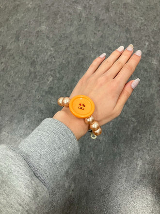 Orange Button Bracelet
