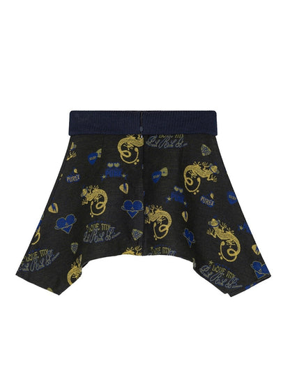Punky lizard jacquard pocket skirt