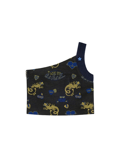 Punky lizard jacquard top