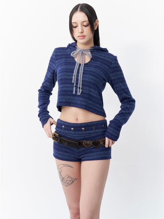 Double string piercing hoodie