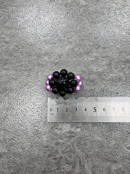 Purple Black Megaflower Ring