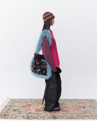 Punky lizard jacquard bag