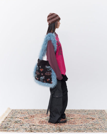 Punky lizard jacquard bag