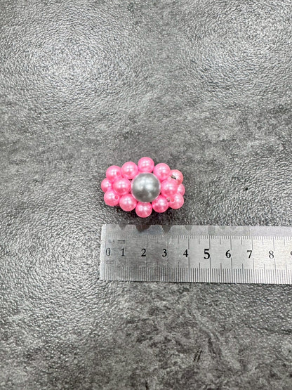 Pink Silver Megaflower Ring