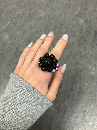 Purple Black Megaflower Ring