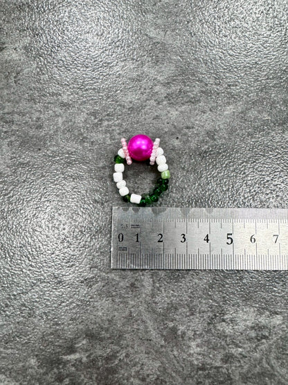 White Pink Star Ring