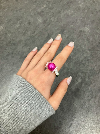 White Pink Star Ring