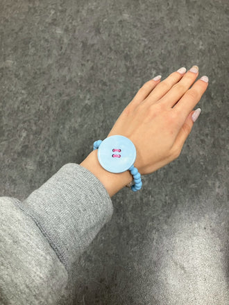 Sky Blue Button Bracelet