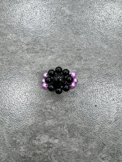 Purple Black Megaflower Ring