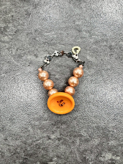 Orange Button Bracelet