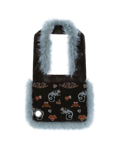 Punky lizard jacquard bag