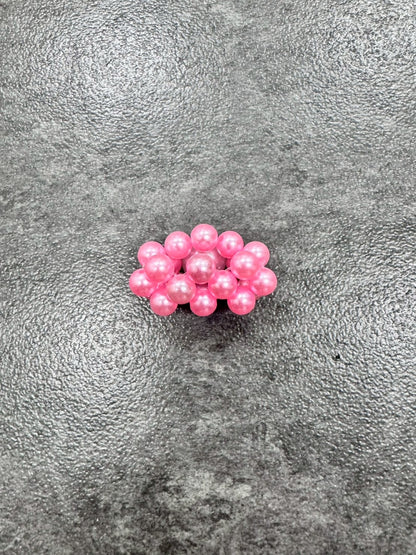 Pink Silver Megaflower Ring