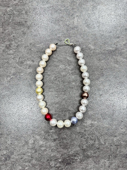 White Silver Bubble Necklace