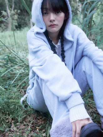 Bony-tail zip-up hoodie