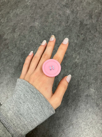 Pink Button Ring